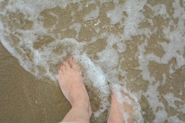 Pernas Mulher Praia — Fotografia de Stock