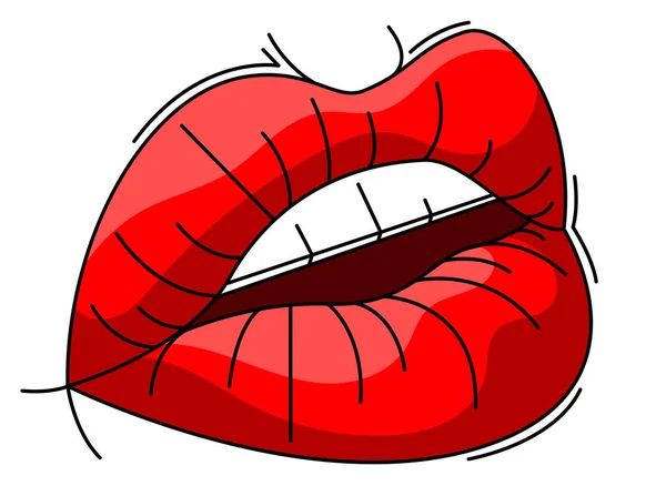 Vector Illustration Beautiful Red Lips — Stock Photo, Image