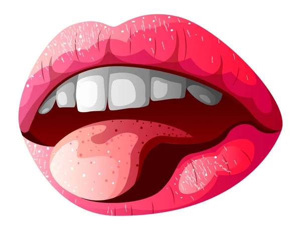 Belos Lábios Sexy Com Batom Vermelho Ilustração Vetorial — Fotografia de Stock