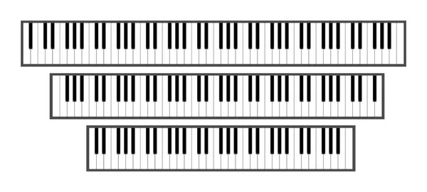 Piano Billentyűzet Méretek Illusztráció Fehér Fekete Billentyűk — Stock Fotó