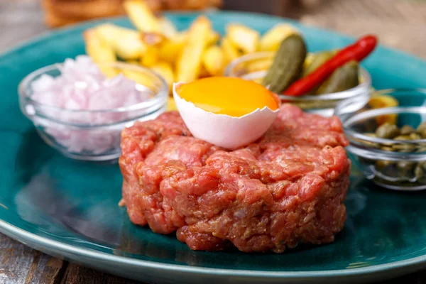 Chuleta Cerdo Frita Casera Con Salsa Tomate Ingredientes Frescos — Foto de Stock