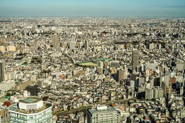 Tokyo Skyline Sett Utifrån Observatoriet Solsken Fotografering Plats Tokyo Storstadsområde — Stockfoto