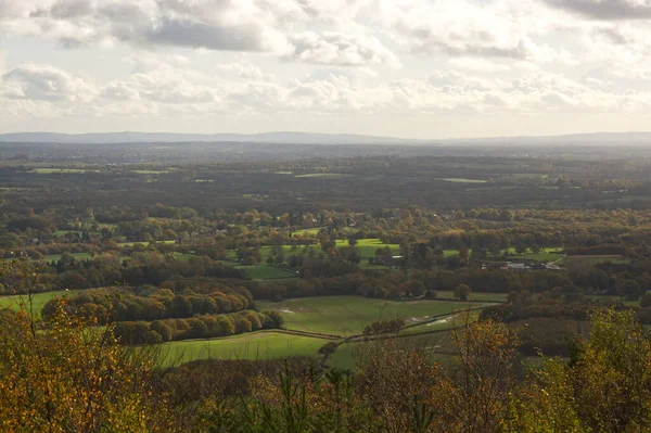 Leith Hill Kulesi Nin Çevresindeki Kırsal Alan Manzarası Dorking Surrey — Stok fotoğraf