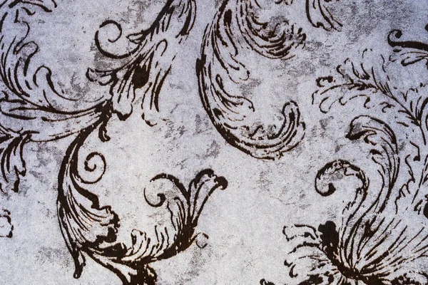 Distressed Tekstur Tła Tkaniny Bezszwowym Kwiatowym Wzorem — Zdjęcie stockowe
