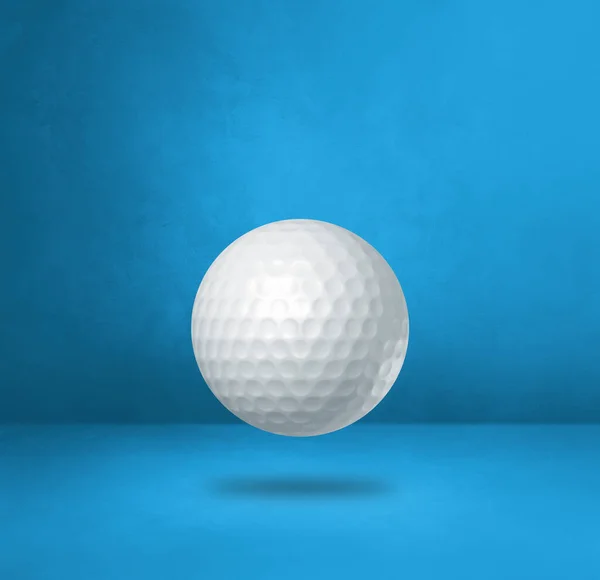 Vit Golfboll Isolerad Blå Studio Bakgrund Illustration — Stockfoto