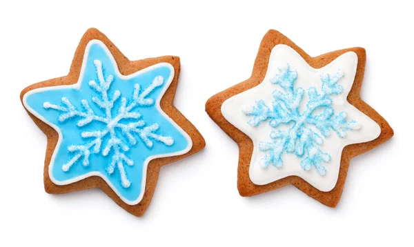 Gingerbread Cookies Shape Star Christmas Isolated White Background — Stock Photo, Image