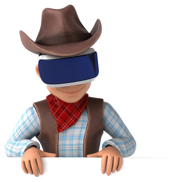 Fun Illustration Eines Cowboys Mit Einem Helm — Stockfoto