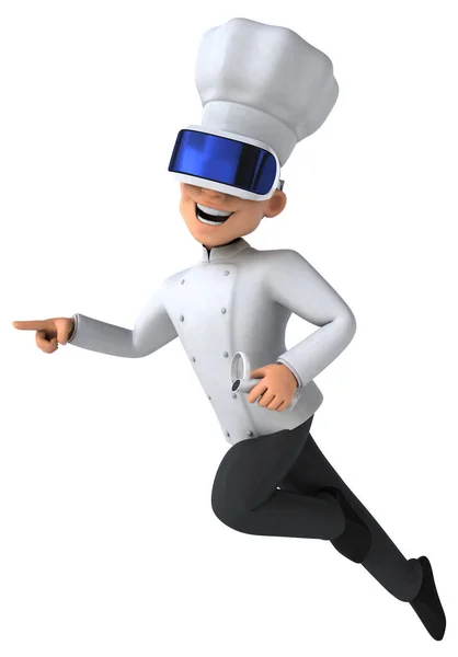 Ilustração Divertida Chef Com Capacete — Fotografia de Stock