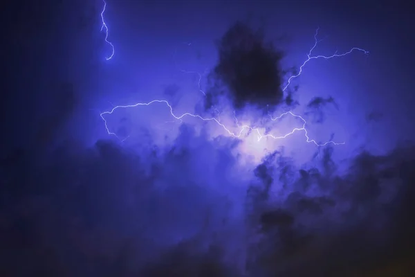 Lightning Night Sky — Stock Photo, Image