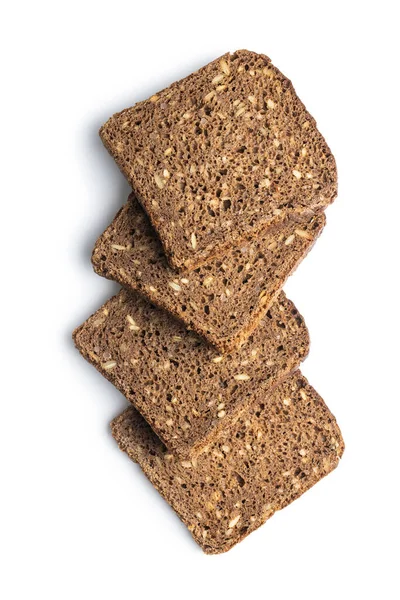 Föda Spannmål Bröd Med Solrosfrön Isolerad Vit Bakgrund — Stockfoto