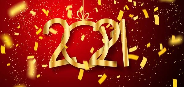 Feliz Ano Novo 2019 Fundo Com Confetes Dourados Brilhos Ilustração — Fotografia de Stock
