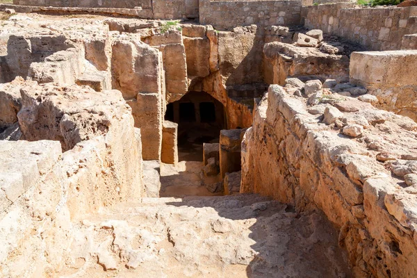 Gräber Der Könige Der Nähe Von Paphos Zypern Eine Nekropole — Stockfoto