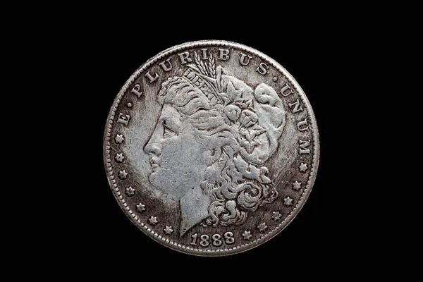 Usa One Dollar Morgan Silver Coin Replica Dated 1880 Portrait — 스톡 사진