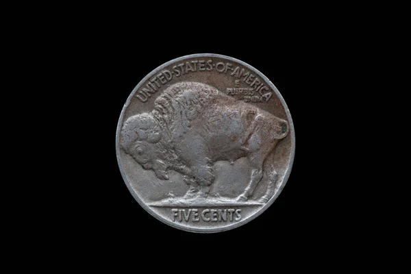 Usa Fem Cent Buffalo Indian Head Nickel Mynt Från 1935 — Stockfoto