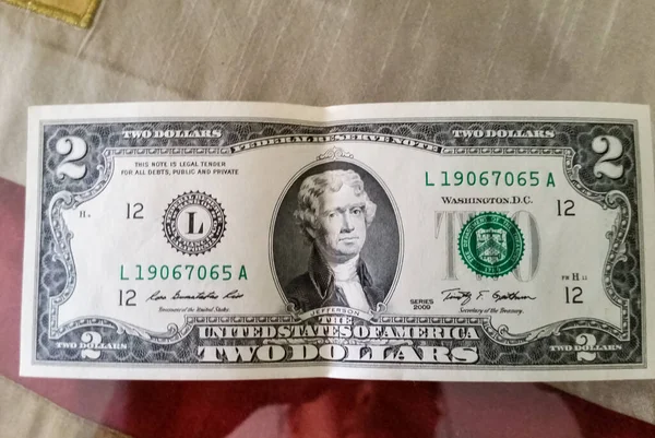 Close Dollar Bill Flag United States America — Stock Photo, Image
