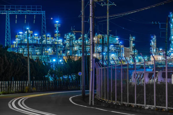 Vista Nocturna Fábrica Región Keihin Ubicación Del Tiroteo Kawasaki City —  Fotos de Stock