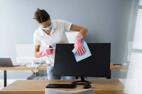 Professional Office Monitor Cleaning Service Face Mask — Stock fotografie