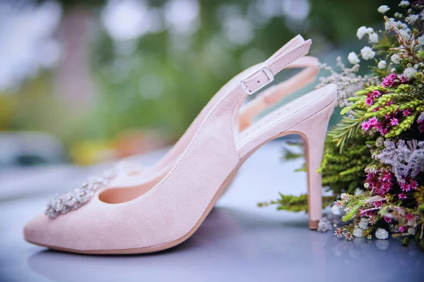 Beautiful Wedding Shoes Street — Stock Photo, Image