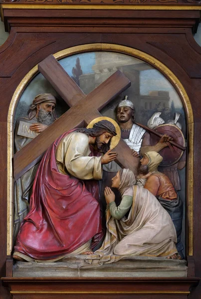 예수는 예루살렘의 크로아티아 자그레브에 예수의 대성당을 만난다 — 스톡 사진