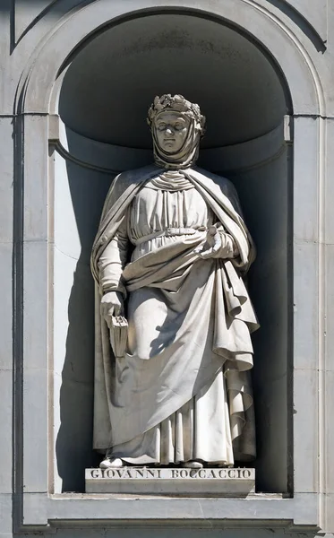 Giovanni Boccaccio Niches Uffizi Colonnade Florencii Itálie — Stock fotografie