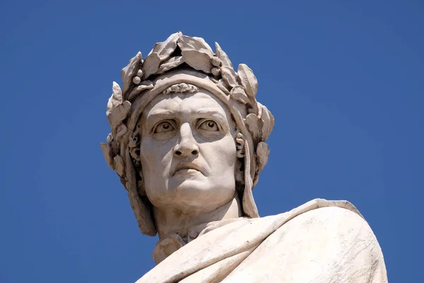 Estátua Dante Alighieri Praça Santa Croce Florença Itália — Fotografia de Stock