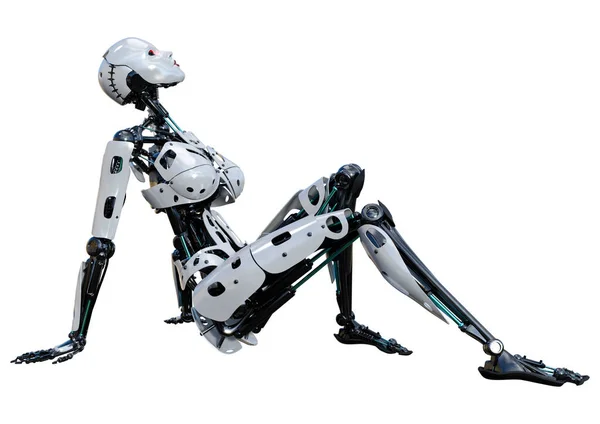 Representación Robot Aislado Sobre Fondo Blanco — Foto de Stock