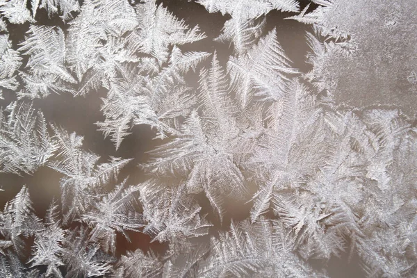 Frostiga Mönster Glas Abstrakt Bakgrund — Stockfoto