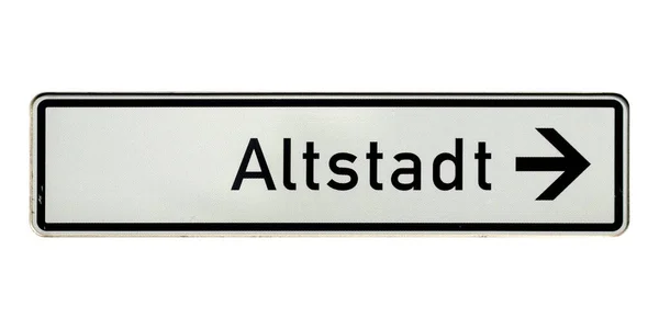 Deutsches Verkehrszeichen Isoliert Vor Weißem Hintergrund Altstadt Übersetzung Altstadt — Stockfoto