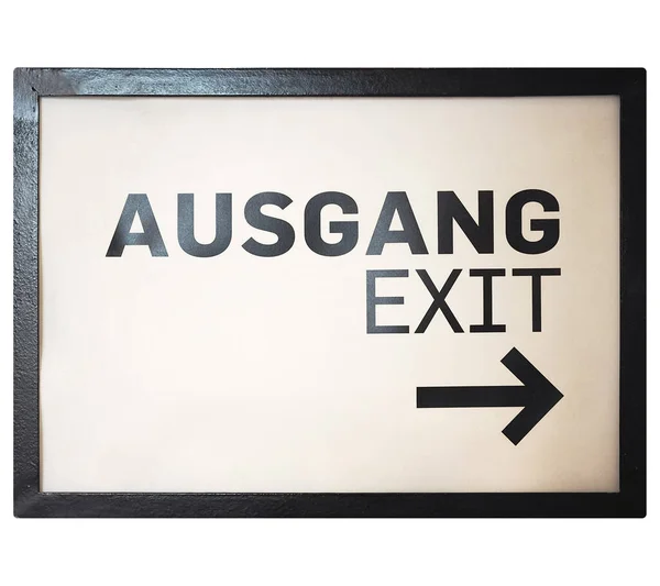 Deutsches Verkehrszeichen Isoliert Vor Weißem Hintergrund Ausgang Übersetzung Exit — Stockfoto