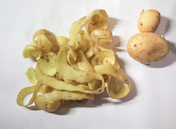 Fresh Raw Potatoes White Background — Stock Photo, Image