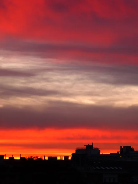 Solnedgång Över Staden Staten Huvudstaden Den Vackraste Himlen — Stockfoto