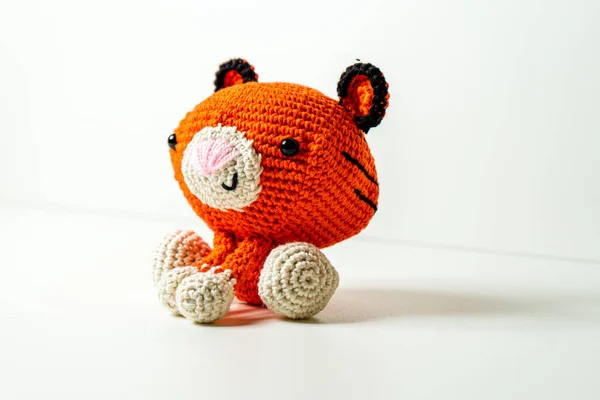 Selfmade Amigurumi Tiger Sur Laine — Photo