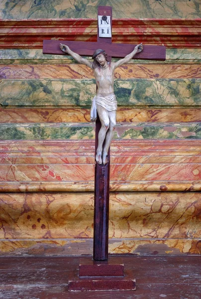 Хрест Вівтарі Церкві Святого Леонарда Ноблака Котарі Хорватія — стокове фото
