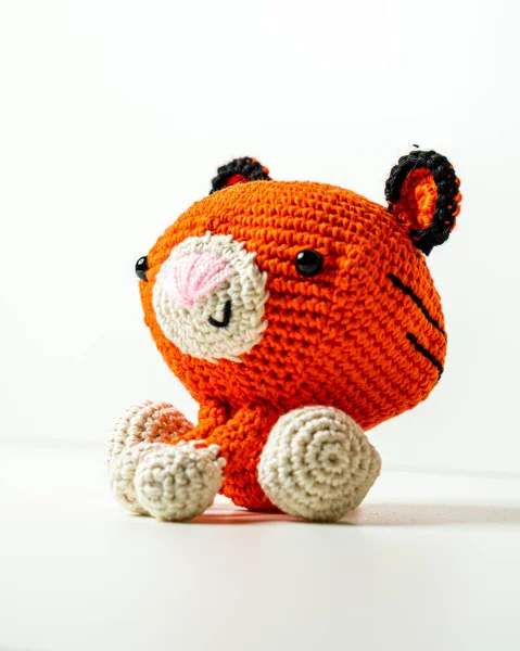 Selfmade Amigurumi Tiger Sur Laine — Photo