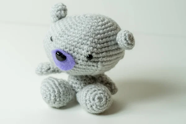 Selfmade Amigurumi Urso Gelo — Fotografia de Stock