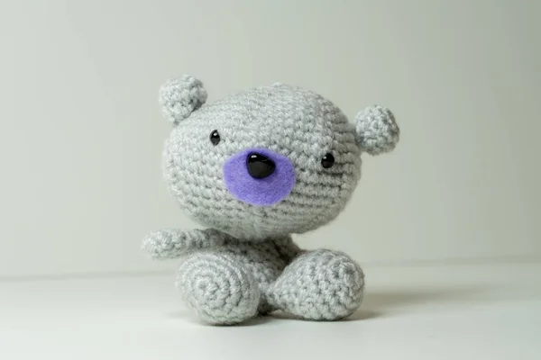 Selfmade Amigurumi Urso Gelo — Fotografia de Stock