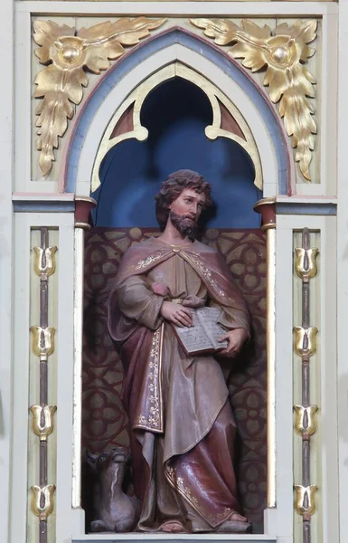 Statuia Sfântului Luca Evanghelistul Amvon Biserica Sfântului Matei Din Stitar — Fotografie, imagine de stoc