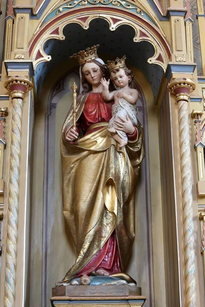 Virgen María Con Niño Jesús Estatua Altar Nuestra Señora Iglesia — Foto de Stock