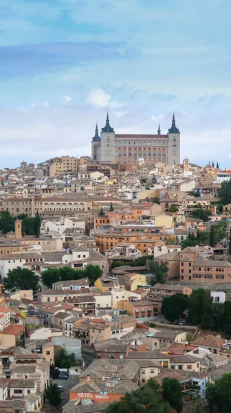 Imagen Fascinante Hermoso Paisaje Urbano Antiguo Castillo Toledo España — Foto de Stock