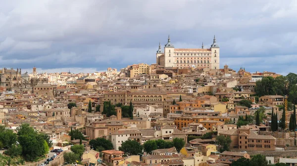 Fascinante Plano Hermoso Paisaje Urbano Antiguo Castillo Toledo España — Foto de Stock