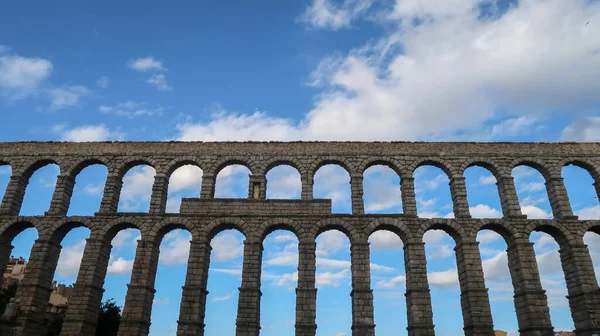Romersk Akvedukt Segovia Spanien Berömd Romansk Arkitektur Ligger Den Spanska — Stockfoto