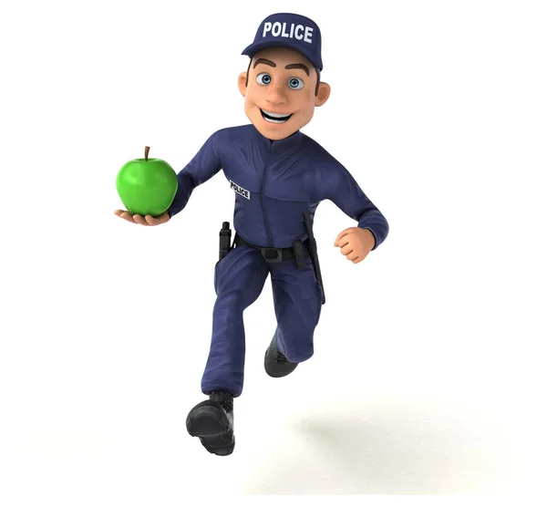 Çizgi Film Karakteri Polis Memurunun Boyutlu Eğlenceli Bir Çizimi — Stok fotoğraf