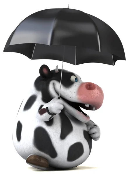 Rolig Hund Med Paraply Illustration — Stockfoto