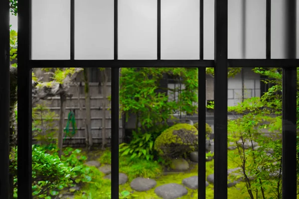 Paisagem Visível Partir Borda Casa Japonesa Localização Tiroteio Tóquio Área — Fotografia de Stock