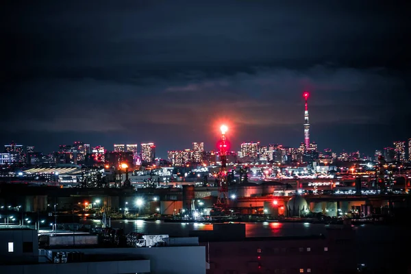 Tokyo Night View Seen Keihin Region Shooting Location Kawasaki City — Stock Photo, Image