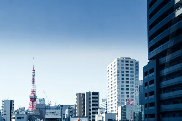 Tokyo Minato Daki Ofis Binası Mavi Gökyüzü Çekim Yeri Tokyo — Stok fotoğraf