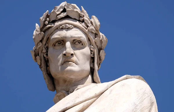 Dante Alighieri Staty Santa Croce Torget Florens Italien — Stockfoto