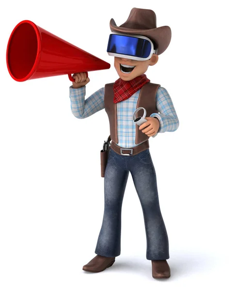 Fun Illustration Eines Cowboys Mit Einem Helm — Stockfoto
