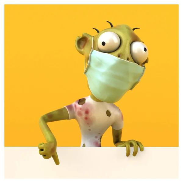 Personaggio Divertente Cartone Animato Con Virus — Foto Stock
