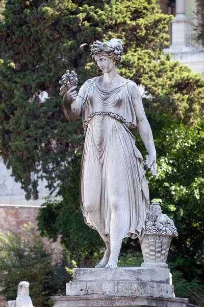 Statua Allegorica Dell Estate Piazza Del Popolo Roma — Foto Stock